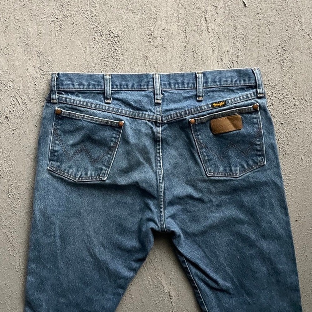 Vintage Cowboy Cut Denim Jeans Men 34x27 Blue 90s Wrangler